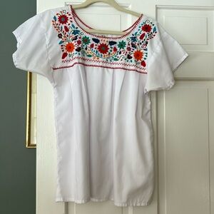 Embroidered cotton top